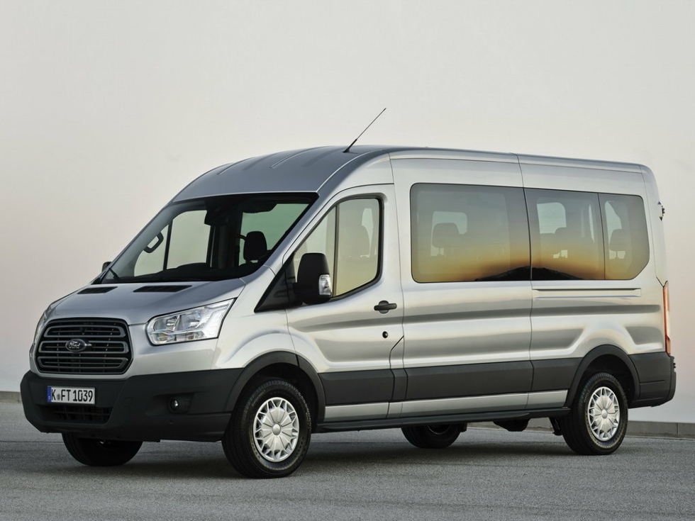 Коврики ЭВА "EVA сота" для Ford Transit VII (автобус) 2014 - Н.В., серые, 2шт.