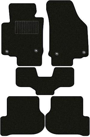 Коврики "Стандарт" в салон Skoda Octavia II (универсал / A5) 2004 - 2008, черные 5шт.