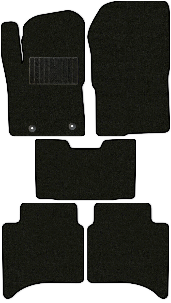 Коврики текстильные "Комфорт" для Ford Ranger IV (пикап / First Edition) 2021 - Н.В., черные, 5шт.